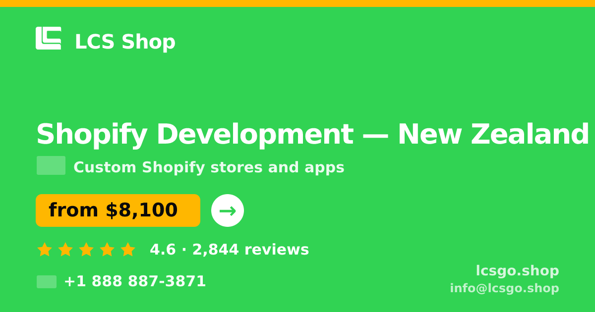 Shopify Development in Christchurch — from $7,000, rated 4.7/5 by 816 clients. LCS Shop.