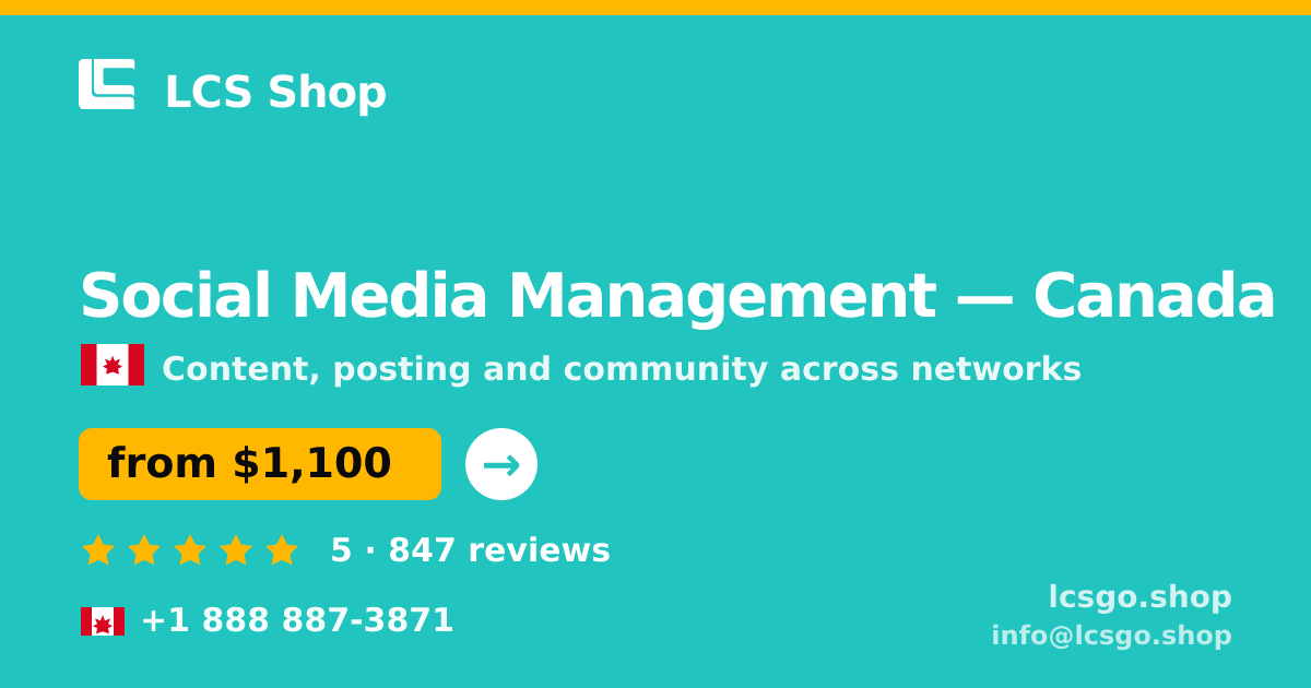 Social Media Management in Calgary — from $1,300/mo, rated 5/5 by 804 clients. LCS Shop.