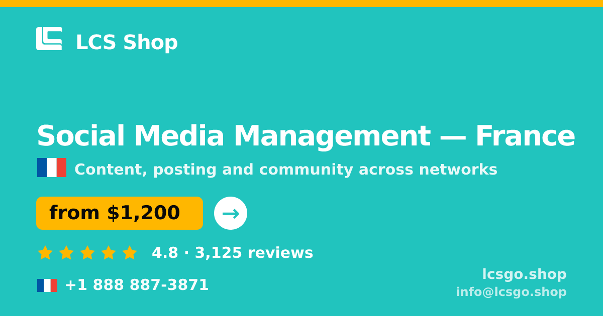 Social Media Management in Lyon — from $1,800/mo, rated 4.7/5 by 1613 clients. LCS Shop.