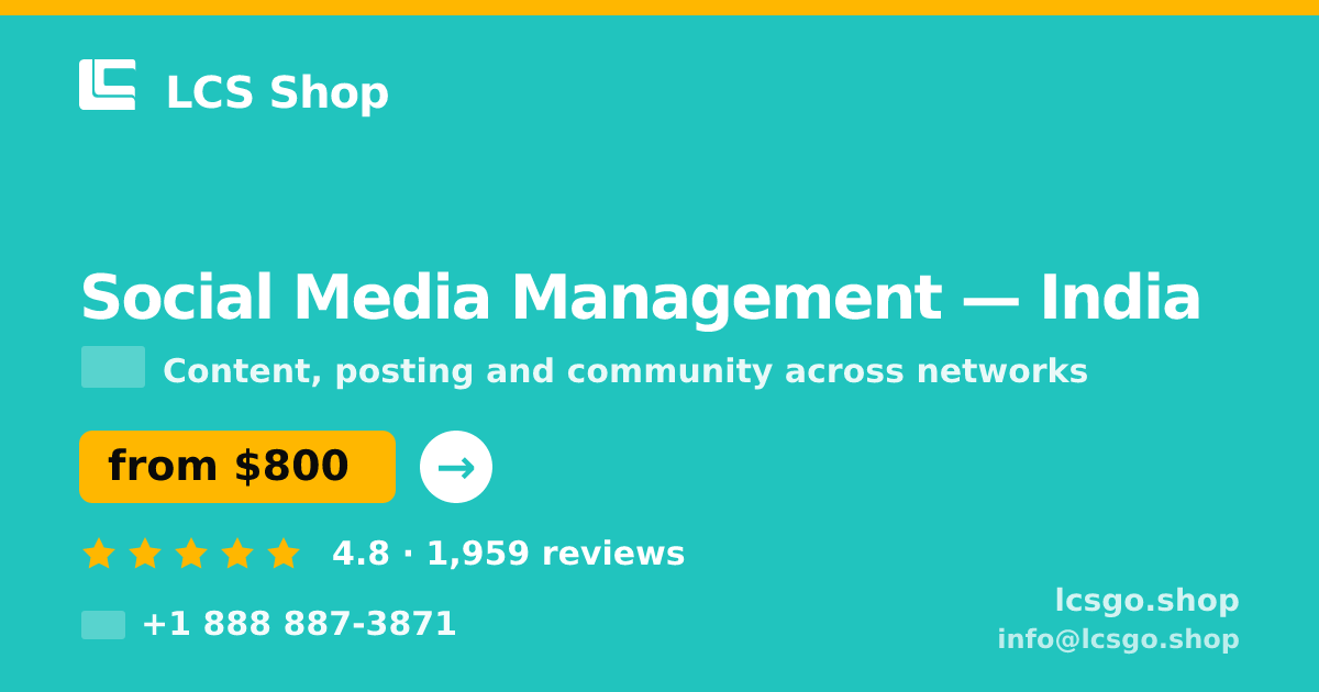Social Media Management in Hyderabad — from $500/mo, rated 4.9/5 by 721 clients. LCS Shop.