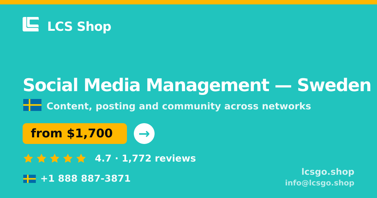 Social Media Management in Malmö — from $1,700/mo, rated 4.6/5 by 1822 clients. LCS Shop.