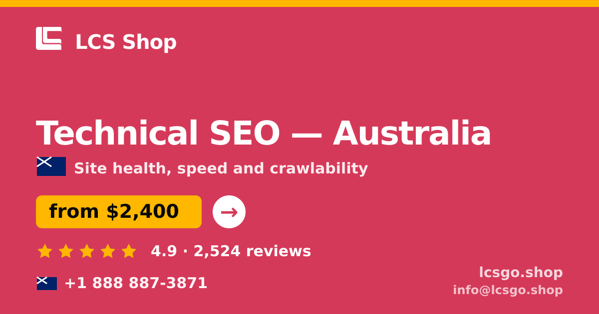 Technical SEO in Perth — from $2,500, rated 4.8/5 by 2635 clients. LCS Shop.