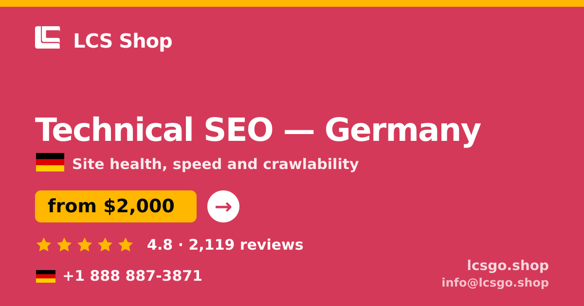 Technical SEO in Germany — from $2,000, rated 4.8/5 by 2119 clients. LCS Shop.