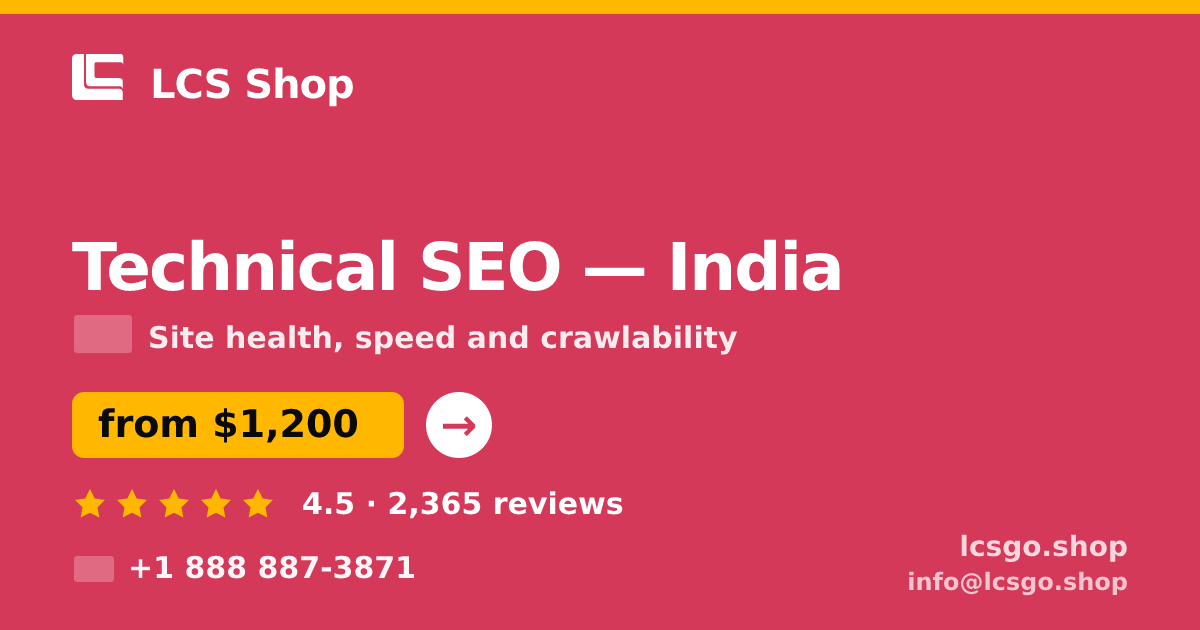Technical SEO in Hyderabad — from $600, rated 4.7/5 by 1446 clients. LCS Shop.