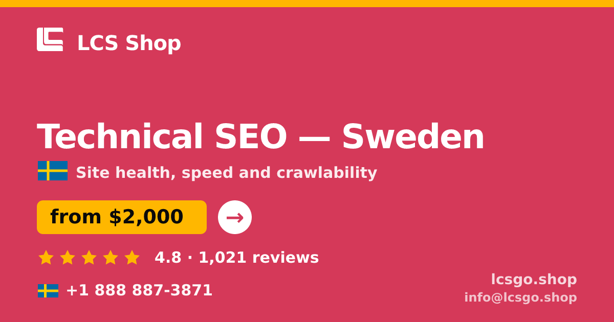 Technical SEO in Gothenburg — from $2,600, rated 4.8/5 by 3200 clients. LCS Shop.