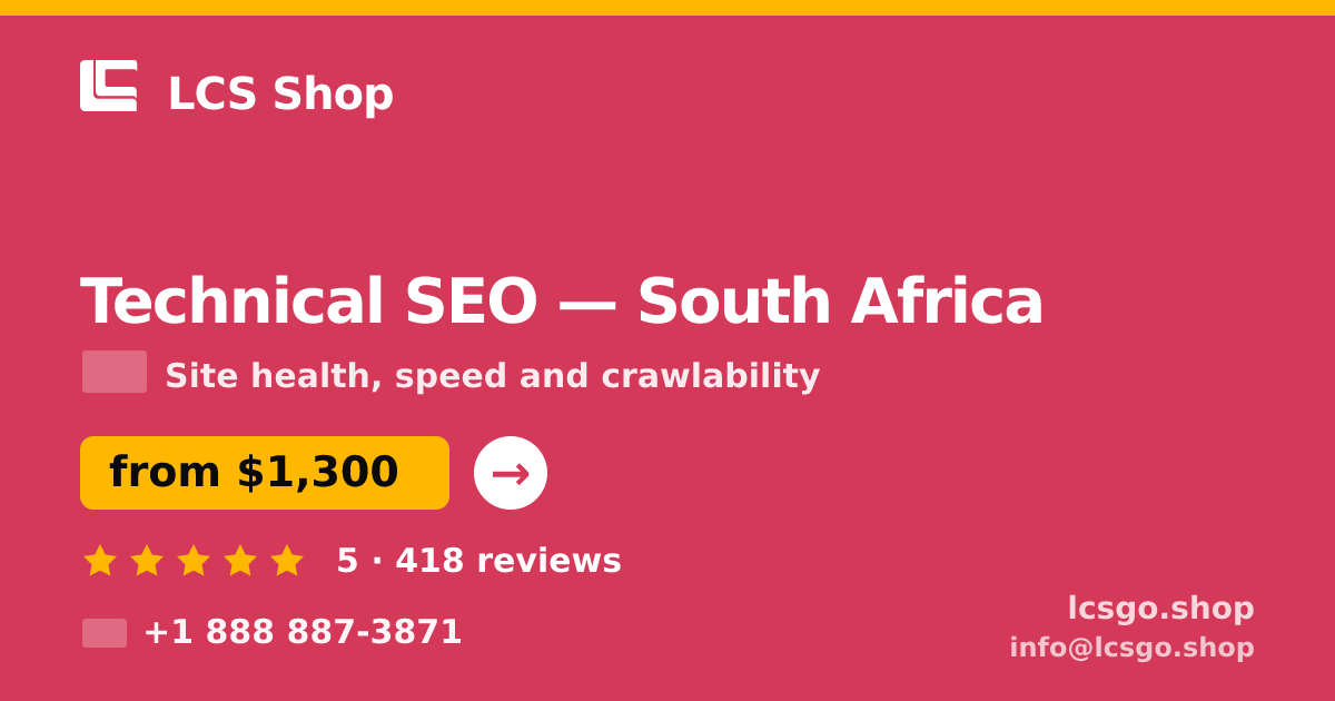 Technical SEO in Cape Town — from $1,600, rated 4.8/5 by 2377 clients. LCS Shop.