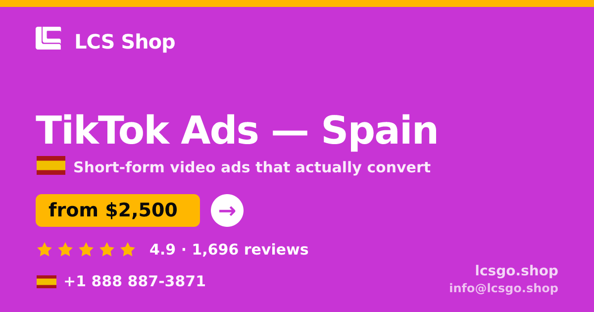 TikTok Ads in Valencia — from $2,200/mo, rated 4.7/5 by 2956 clients. LCS Shop.