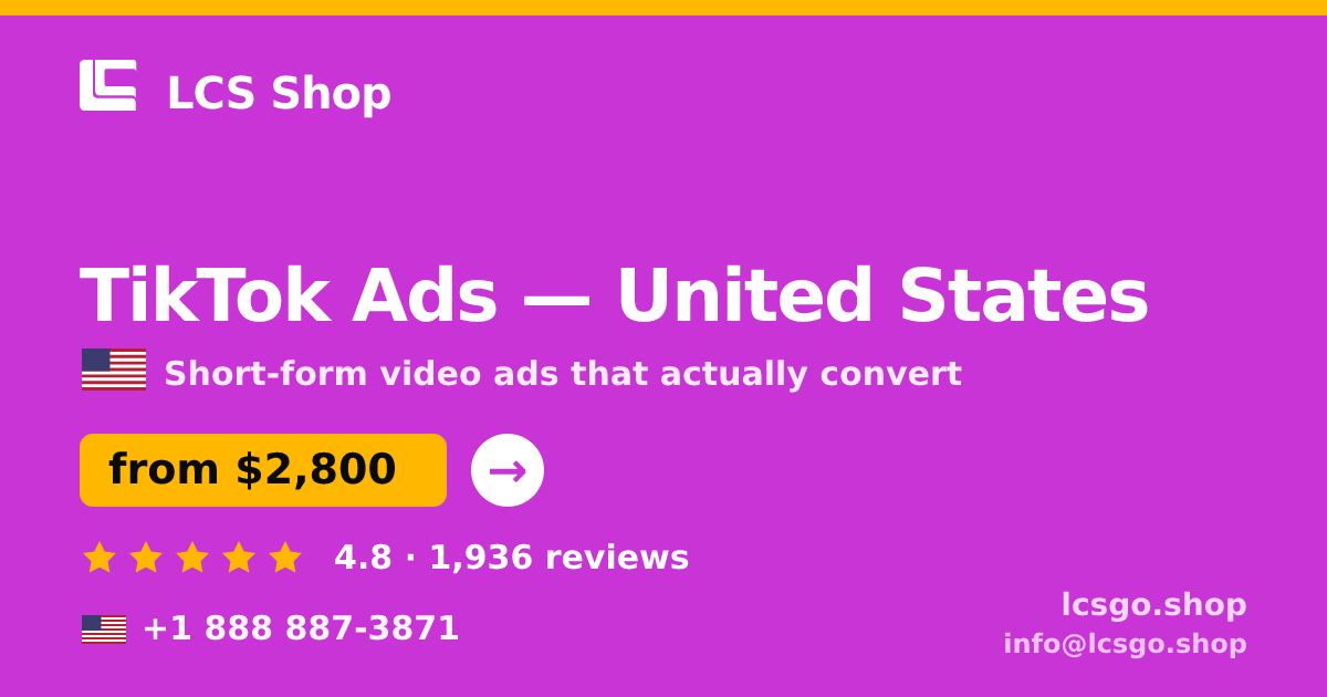 TikTok Ads in Phoenix — from $2,500/mo, rated 4.8/5 by 2935 clients. LCS Shop.