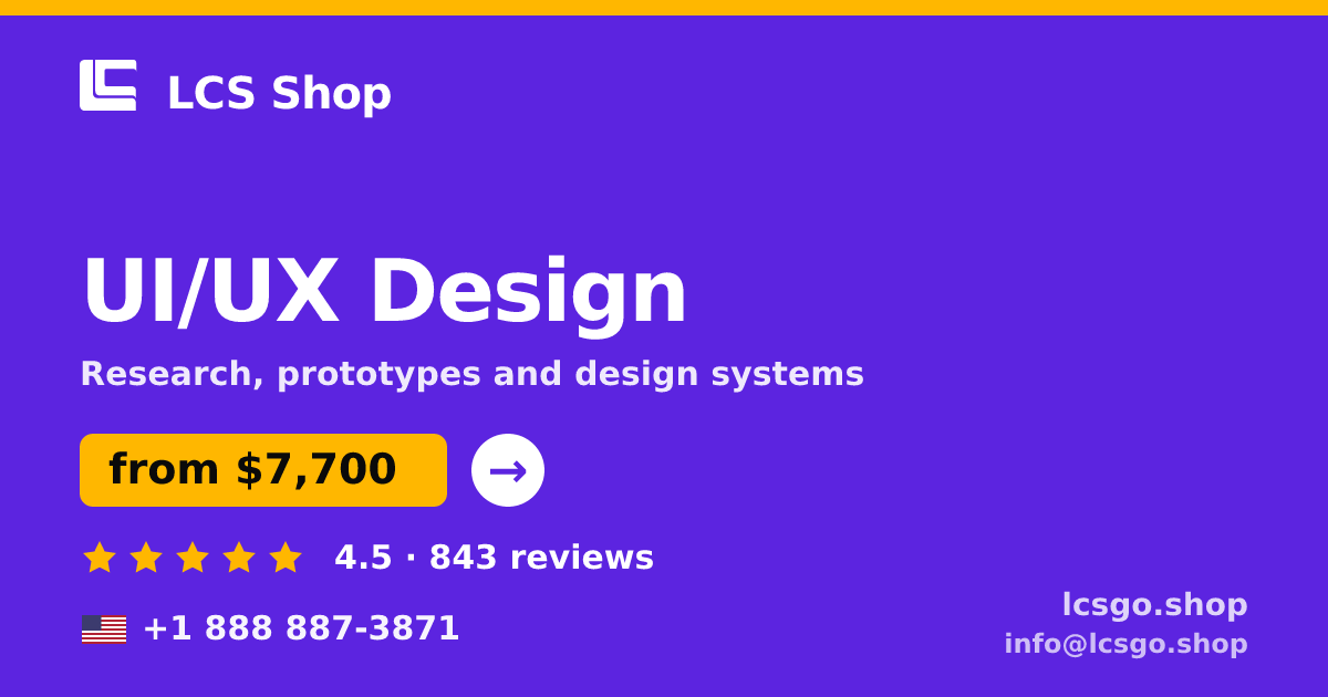 UI/UX Design in the USA — from $7,700, rated 4.5/5 by 843 clients. LCS Shop.