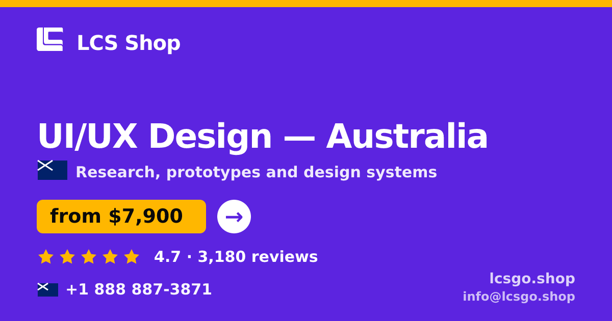 UI/UX Design in Sydney — from $9,200, rated 4.9/5 by 418 clients. LCS Shop.