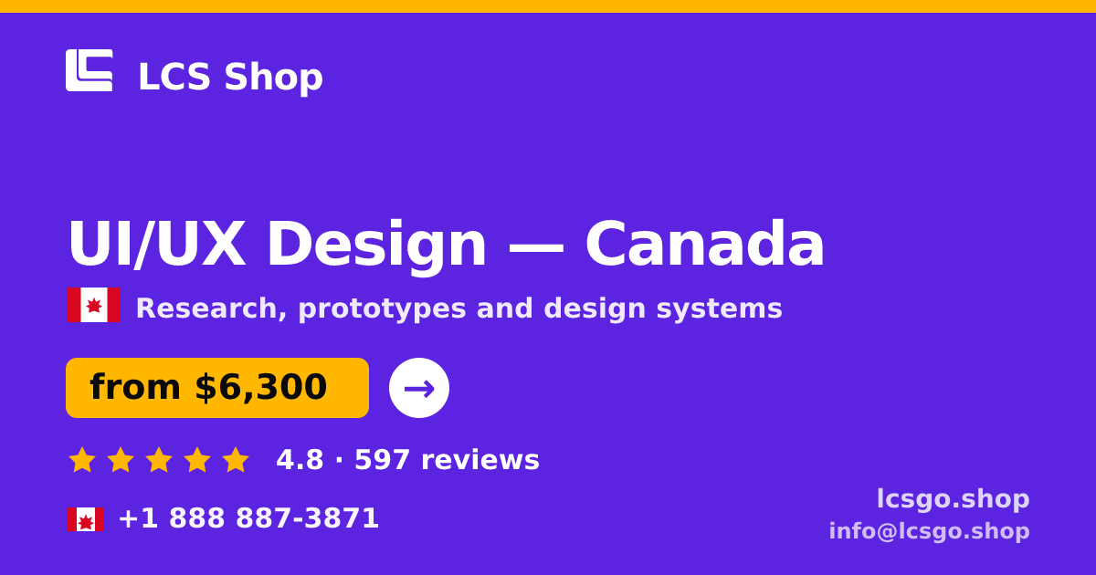 UI/UX Design in Canada — from $6,300, rated 4.8/5 by 597 clients. LCS Shop.