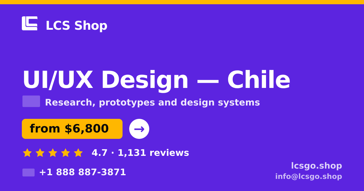UI/UX Design in Chile — from $6,800, rated 4.7/5 by 1131 clients. LCS Shop.