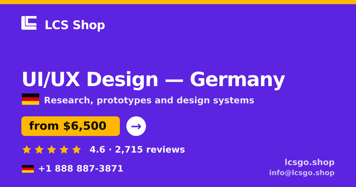 UI/UX Design in Germany — from $6,500, rated 4.6/5 by 2715 clients. LCS Shop.