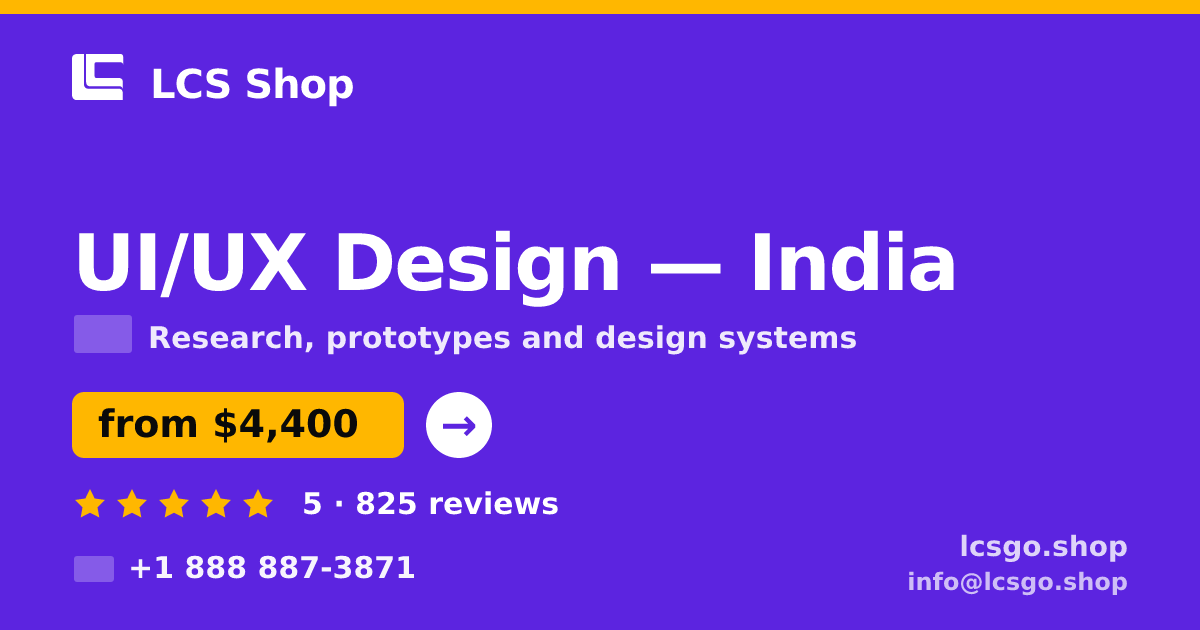 UI/UX Design in India — from $4,400, rated 5/5 by 825 clients. LCS Shop.