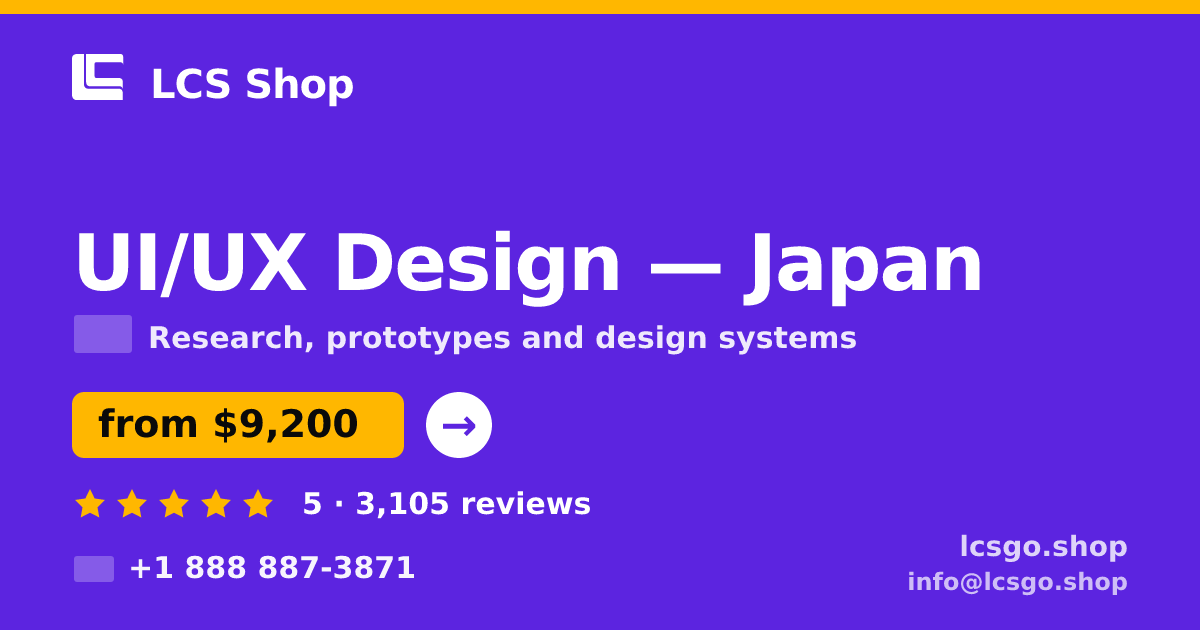 UI/UX Design in Yokohama — from $8,100, rated 5/5 by 3198 clients. LCS Shop.