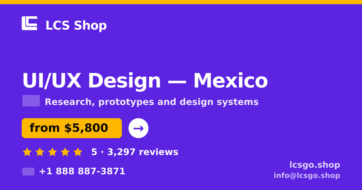 UI/UX Design in Monterrey — from $4,500, rated 4.8/5 by 367 clients. LCS Shop.