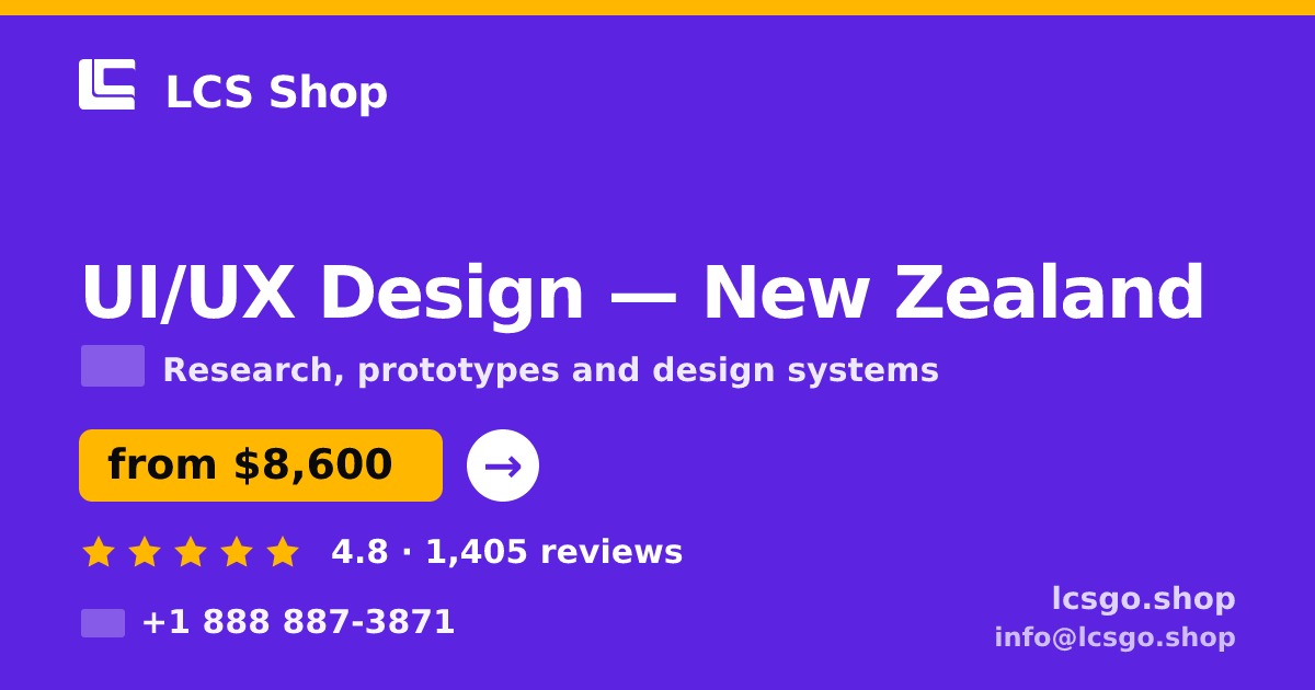 UI/UX Design in New Zealand — from $8,600, rated 4.8/5 by 1405 clients. LCS Shop.