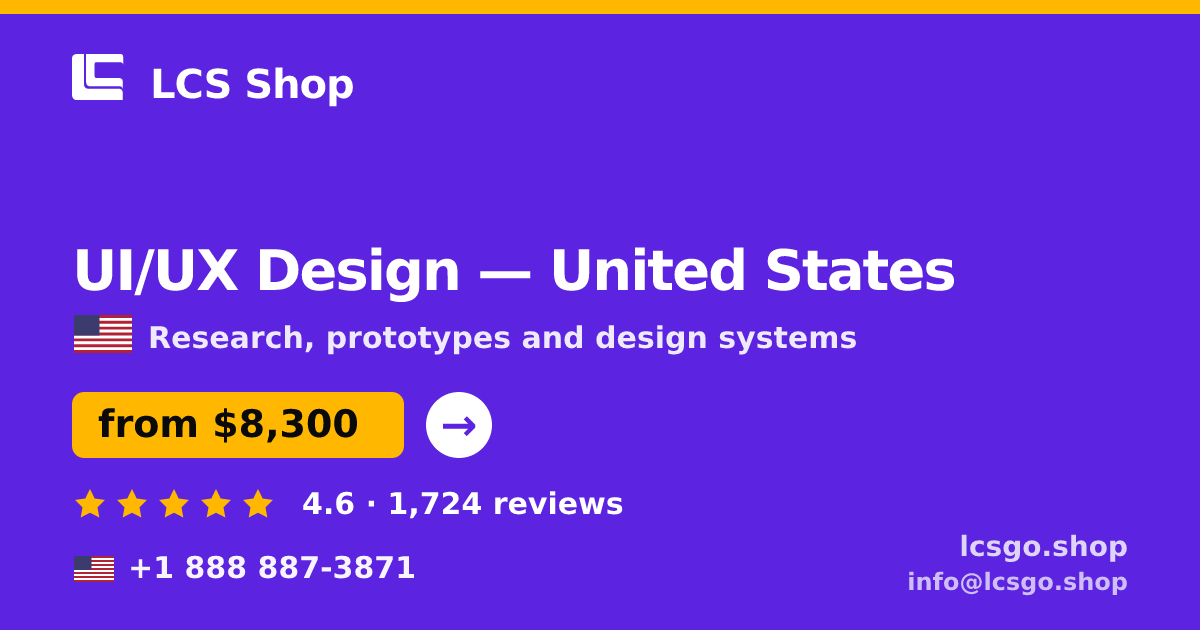 UI/UX Design in United States — from $8,300, rated 4.6/5 by 1724 clients. LCS Shop.