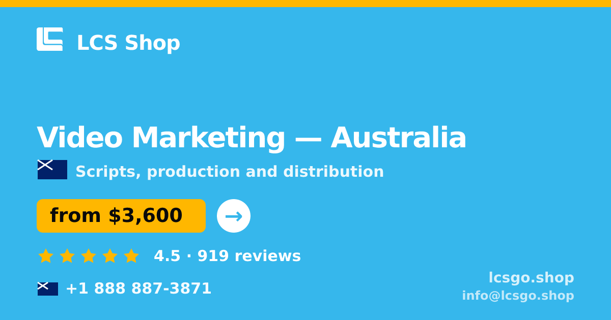 Video Marketing in Sydney — from $3,700, rated 4.6/5 by 846 clients. LCS Shop.