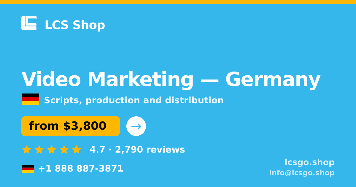 Video Marketing in Germany — from $3,800, rated 4.7/5 by 2790 clients. LCS Shop.