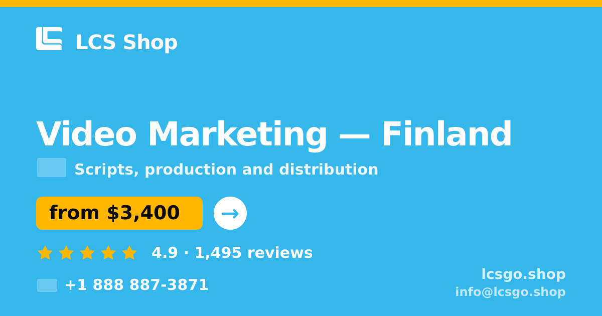 Video Marketing in Finland — from $3,400, rated 4.9/5 by 1495 clients. LCS Shop.
