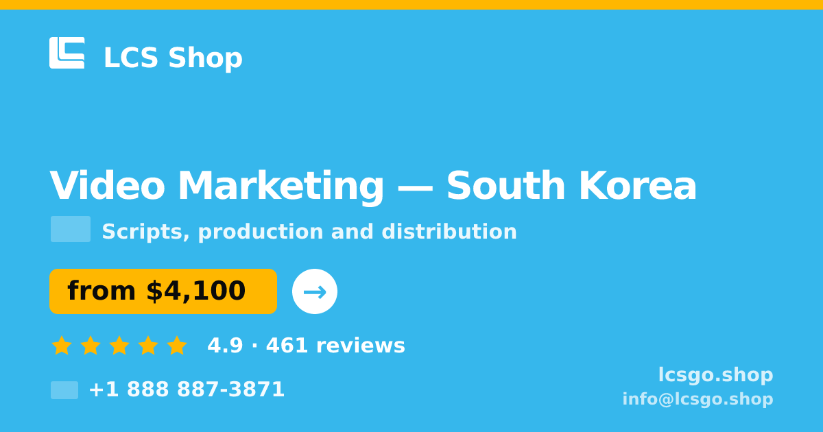 Video Marketing in Busan — from $3,400, rated 4.6/5 by 772 clients. LCS Shop.