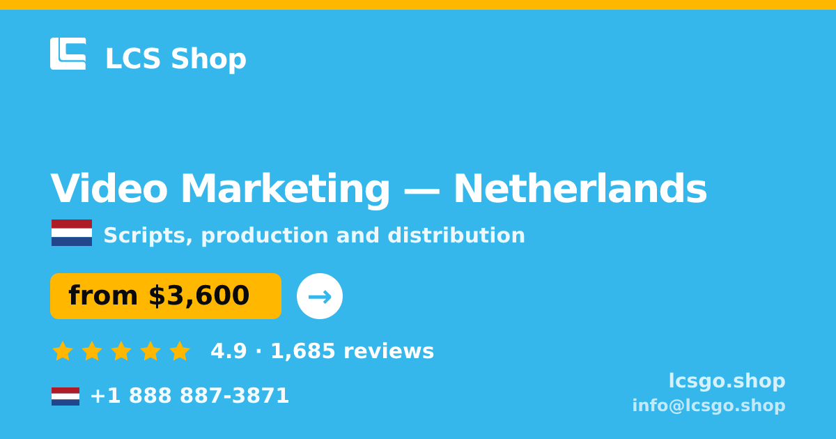 Video Marketing in Amsterdam — from $4,500, rated 4.7/5 by 2507 clients. LCS Shop.
