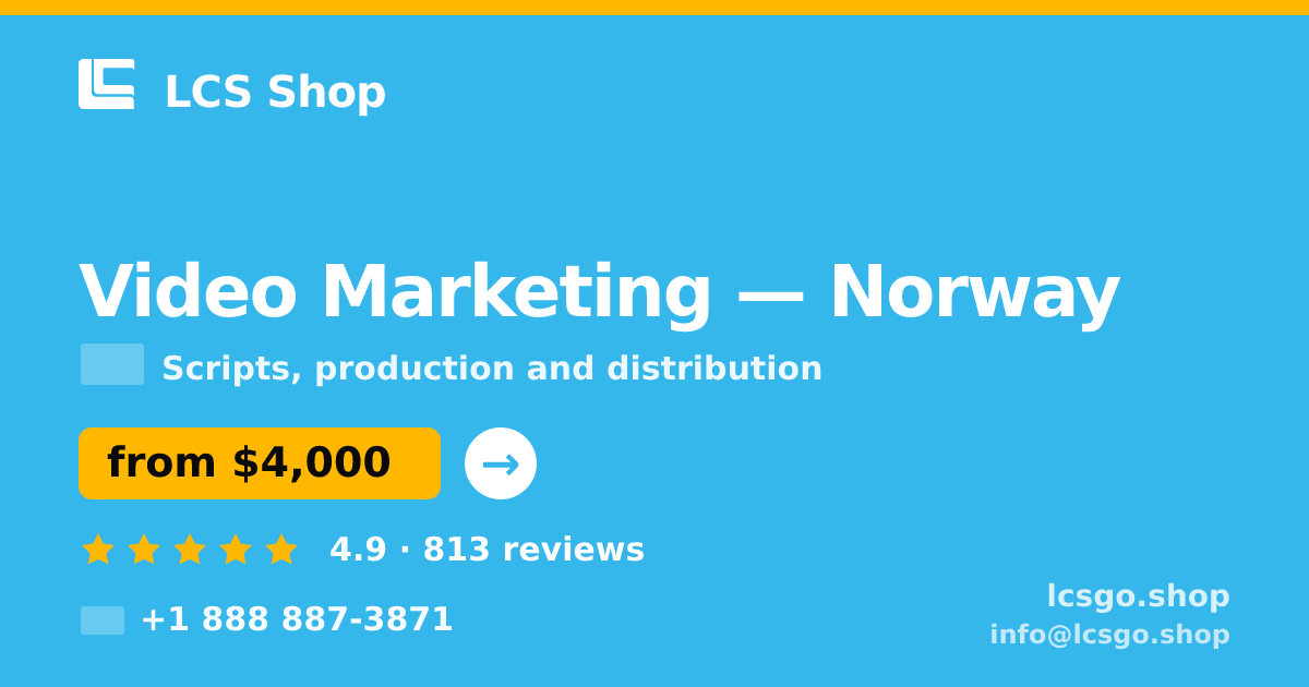 Video Marketing in Norway — from $4,000, rated 4.9/5 by 813 clients. LCS Shop.