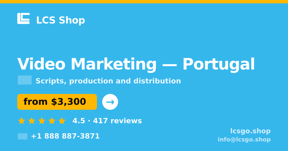 Video Marketing in Porto — from $2,400, rated 4.8/5 by 875 clients. LCS Shop.