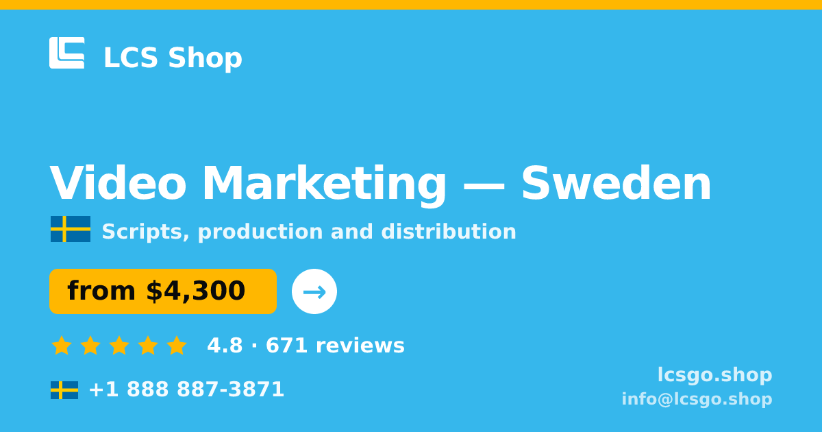 Video Marketing in Malmö — from $4,000, rated 4.5/5 by 2577 clients. LCS Shop.