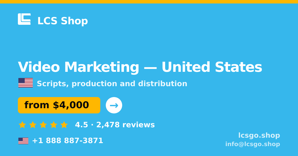 Video Marketing in United States — from $4,000, rated 4.5/5 by 2478 clients. LCS Shop.