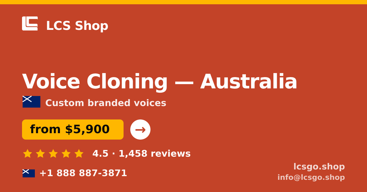 Voice Cloning in Australia — from $5,900, rated 4.5/5 by 1458 clients. LCS Shop.