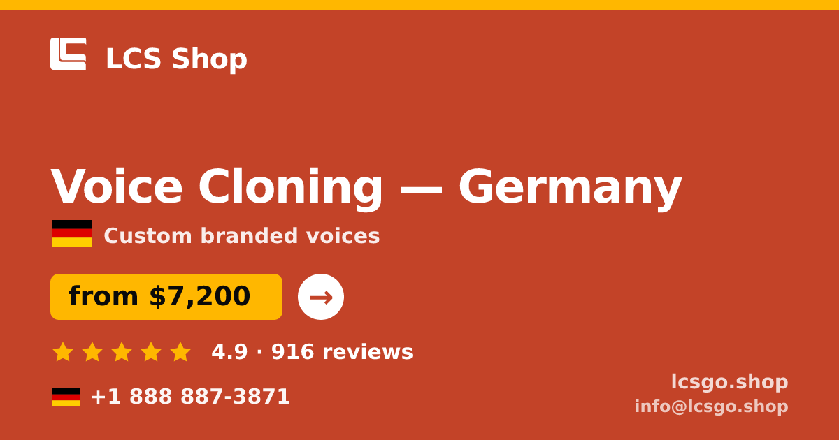 Voice Cloning in Hamburg — from $6,200, rated 4.7/5 by 3057 clients. LCS Shop.