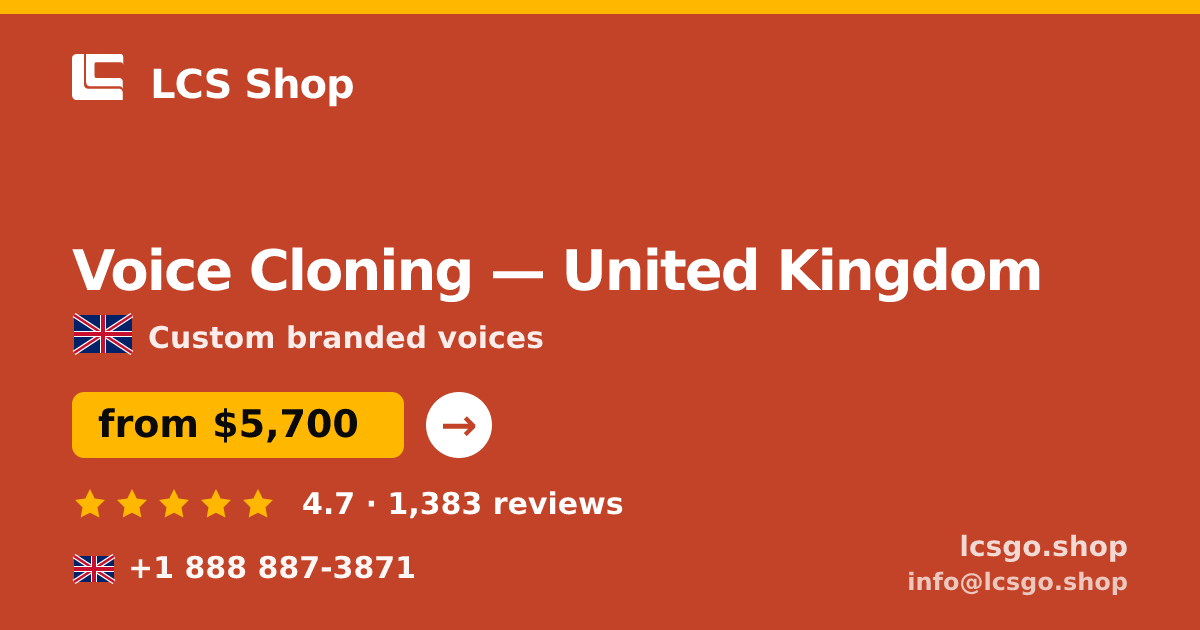Voice Cloning in Birmingham — from $7,000, rated 4.6/5 by 775 clients. LCS Shop.