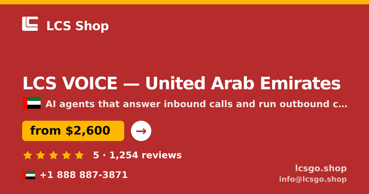 LCS VOICE in United Arab Emirates — from $2,600/mo, rated 5/5 by 1254 clients. LCS Shop.