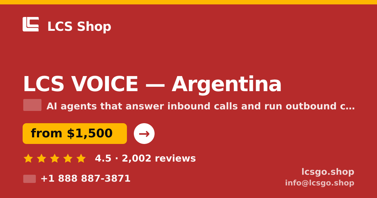 LCS VOICE in Argentina — from $1,500/mo, rated 4.5/5 by 2002 clients. LCS Shop.