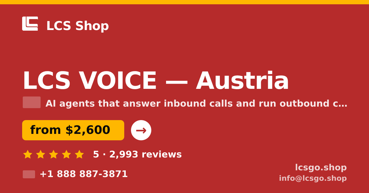 LCS VOICE in Austria — from $2,600/mo, rated 5/5 by 2993 clients. LCS Shop.
