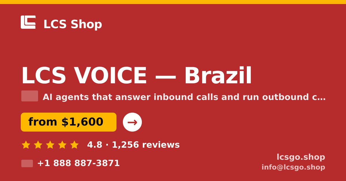 LCS VOICE in Brazil — from $1,600/mo, rated 4.8/5 by 1256 clients. LCS Shop.