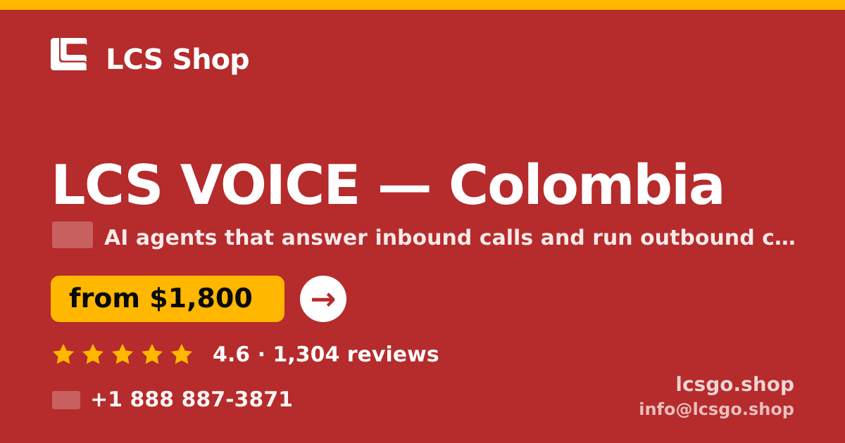 LCS VOICE in Colombia — from $1,800/mo, rated 4.6/5 by 1304 clients. LCS Shop.