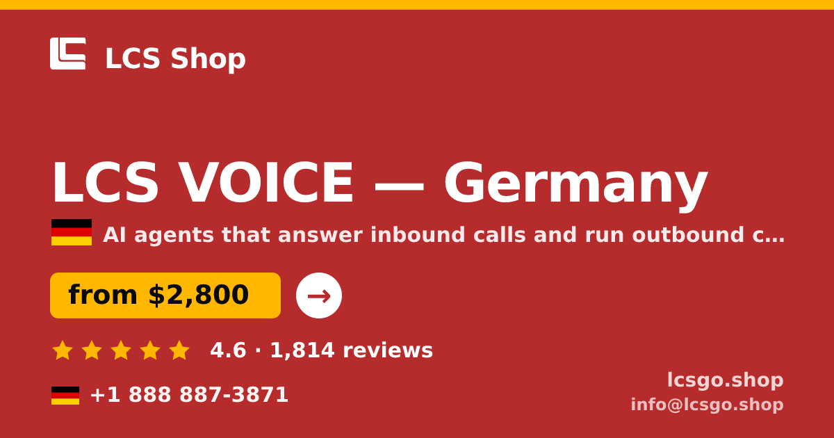 LCS VOICE in Germany — from $2,800/mo, rated 4.6/5 by 1814 clients. LCS Shop.