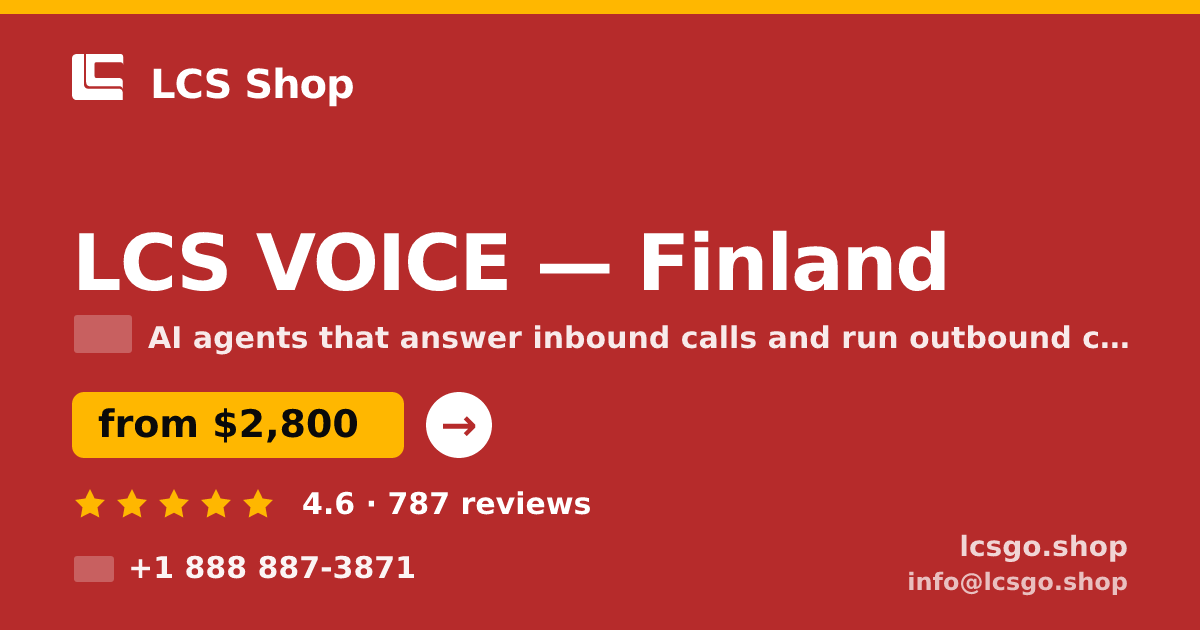 LCS VOICE in Finland — from $2,800/mo, rated 4.6/5 by 787 clients. LCS Shop.