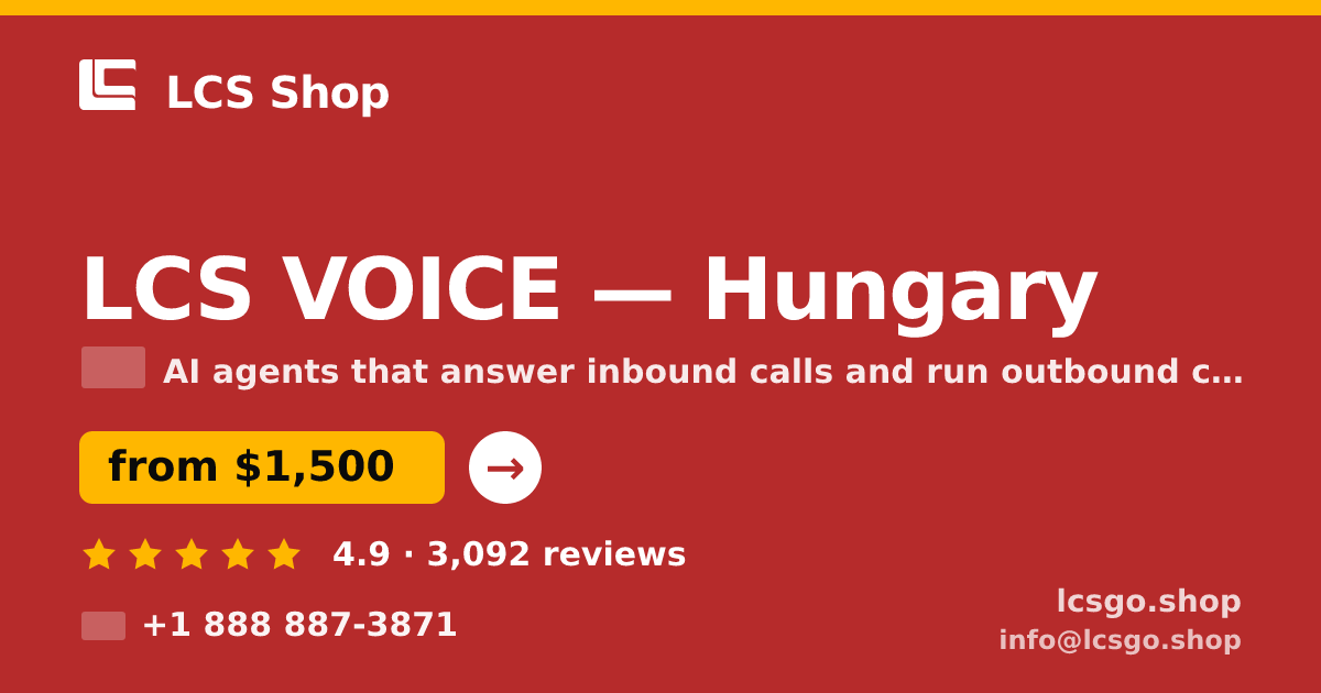 LCS VOICE in Hungary — from $1,500/mo, rated 4.9/5 by 3092 clients. LCS Shop.