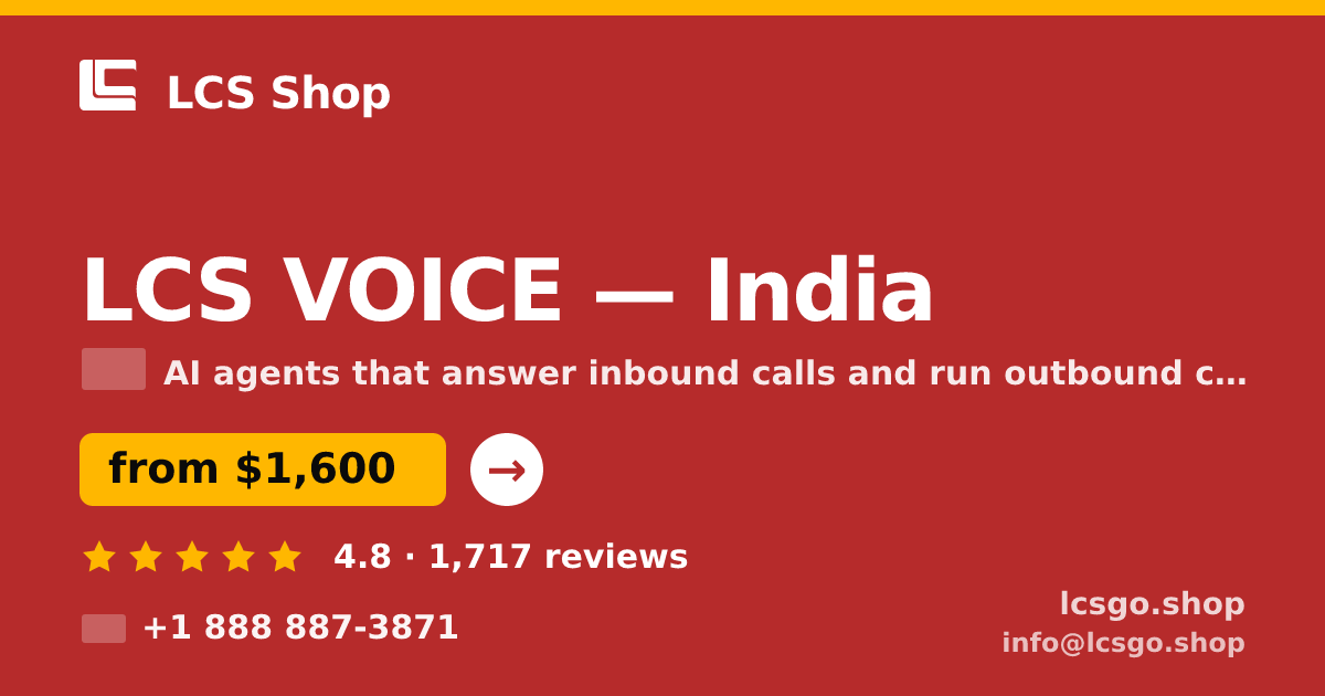 LCS VOICE in India — from $1,600/mo, rated 4.8/5 by 1717 clients. LCS Shop.