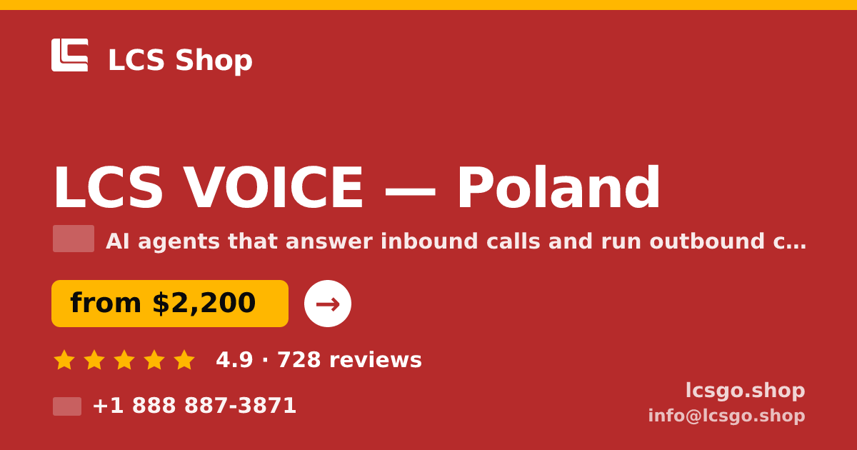 LCS VOICE in Poland — from $2,200/mo, rated 4.9/5 by 728 clients. LCS Shop.