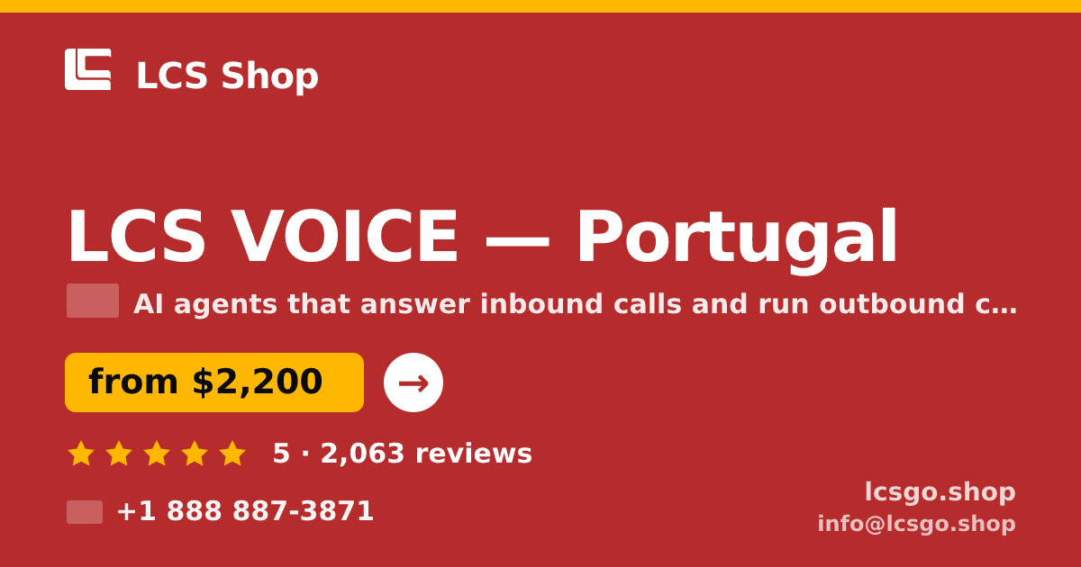 LCS VOICE in Porto — from $1,900/mo, rated 5/5 by 3349 clients. LCS Shop.