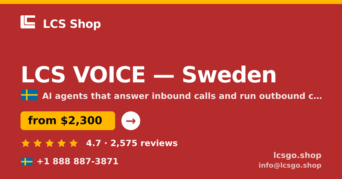 LCS VOICE in Malmö — from $3,200/mo, rated 4.8/5 by 3126 clients. LCS Shop.