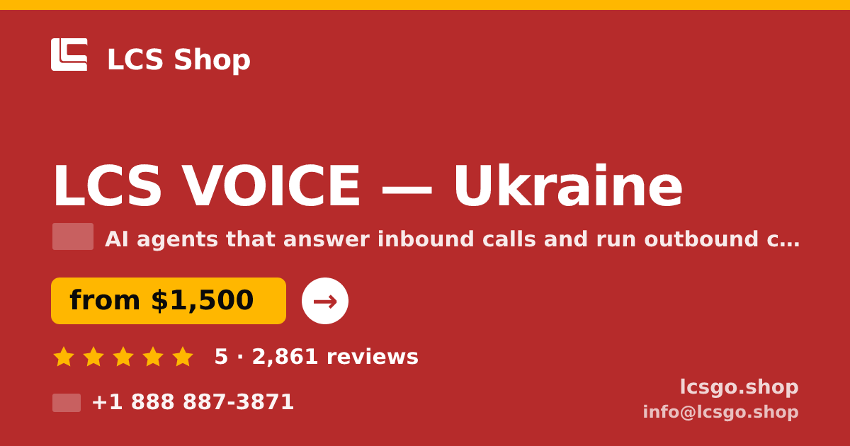 LCS VOICE in Ukraine — from $1,500/mo, rated 5/5 by 2861 clients. LCS Shop.