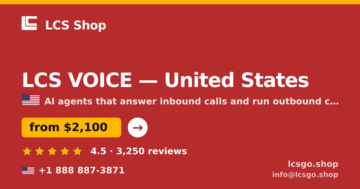 LCS VOICE in United States — from $2,100/mo, rated 4.5/5 by 3250 clients. LCS Shop.