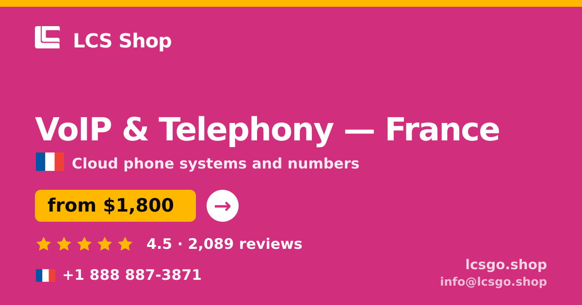 VoIP & Telephony in Lyon — from $1,800/mo, rated 4.9/5 by 3107 clients. LCS Shop.