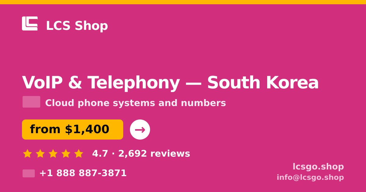 VoIP & Telephony in Busan — from $1,300/mo, rated 4.7/5 by 1027 clients. LCS Shop.